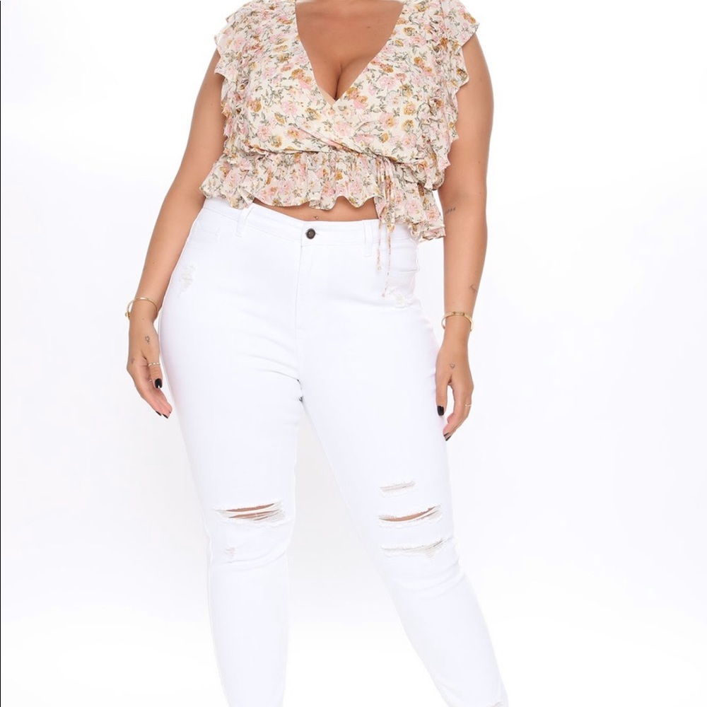 Fashion nova shirt -ruffle my ego